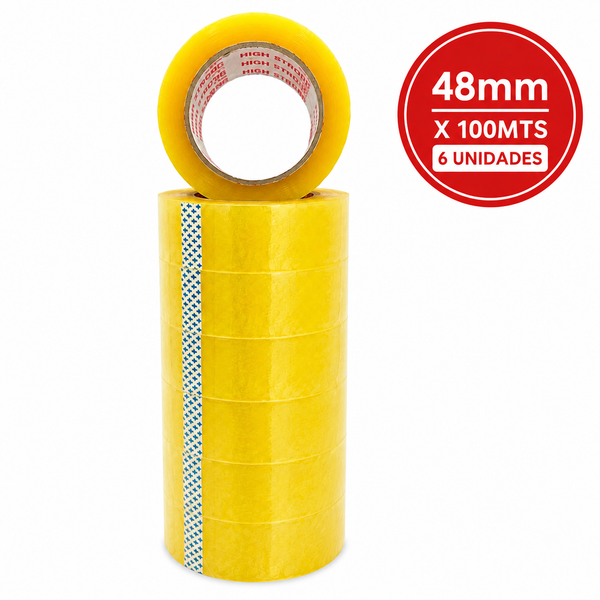 Cinta de embalaje 48mm x 100MTS 6 UNIDADES