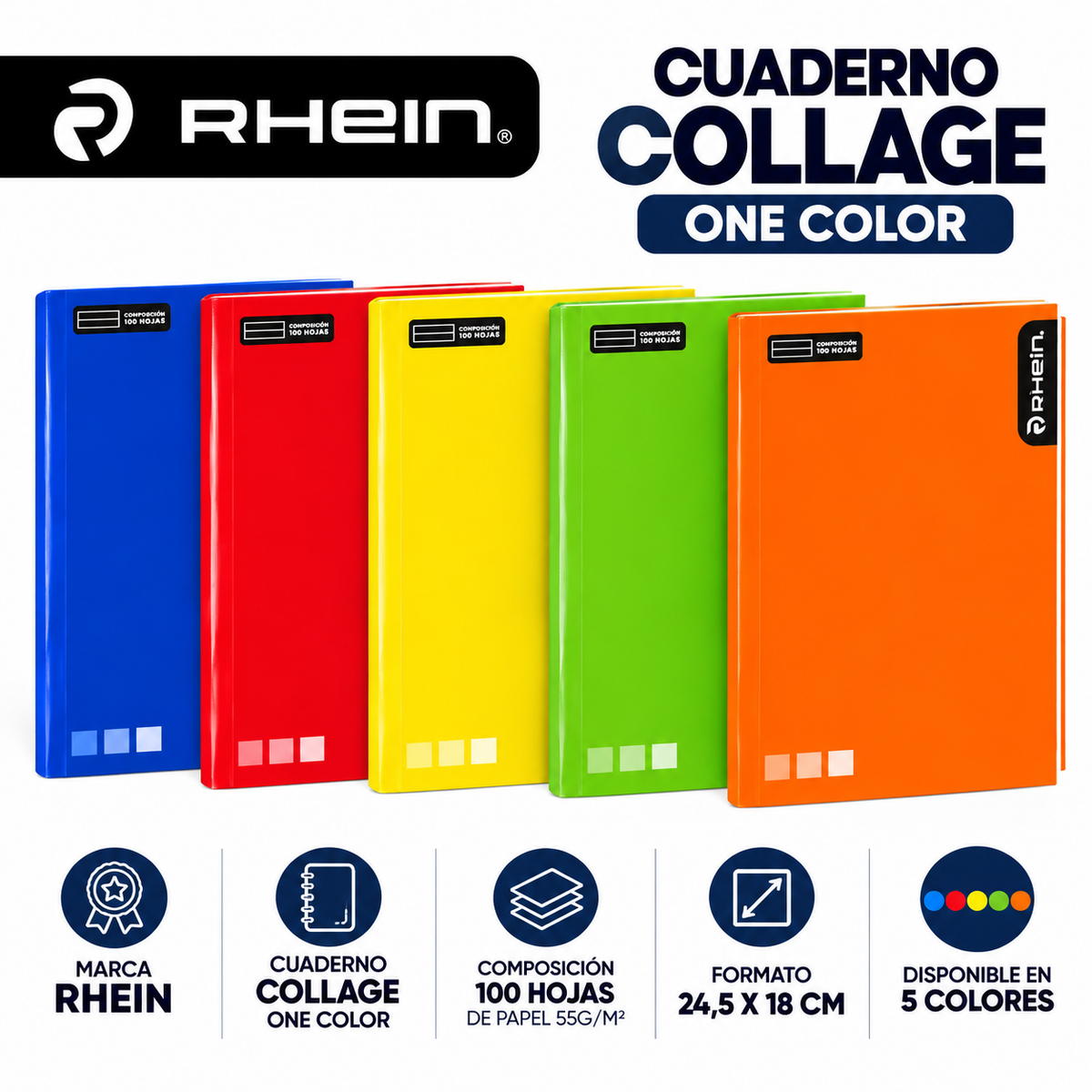 Cuaderno Rhein Collage One Color Composición 100Hjs