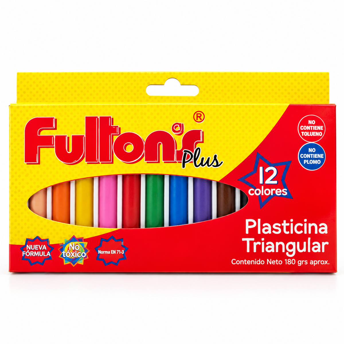 Plasticina Triangular 12 Colores Fultons