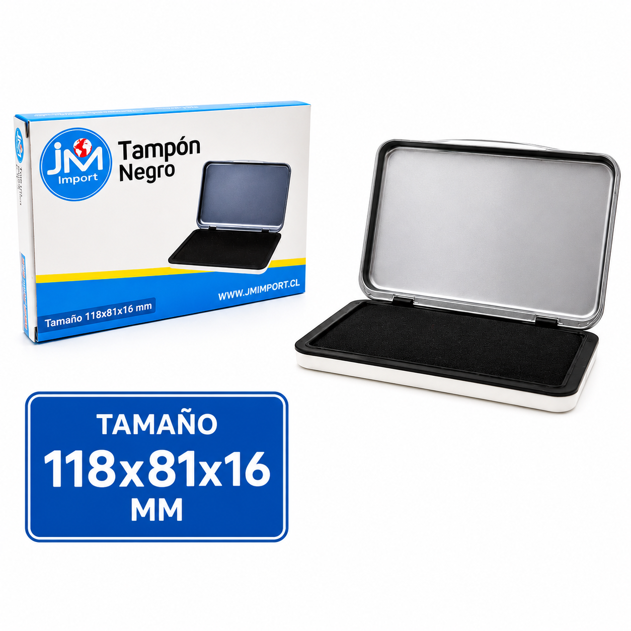 TAMPON NEGRO 118x81mm  JM