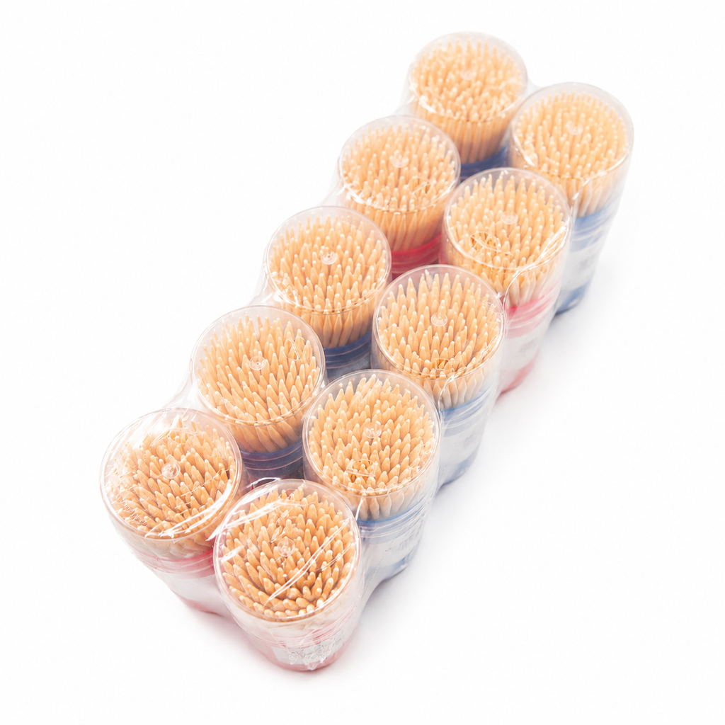 Mondadientes de Madera – Pack 12 Frascos x 90 Unidades