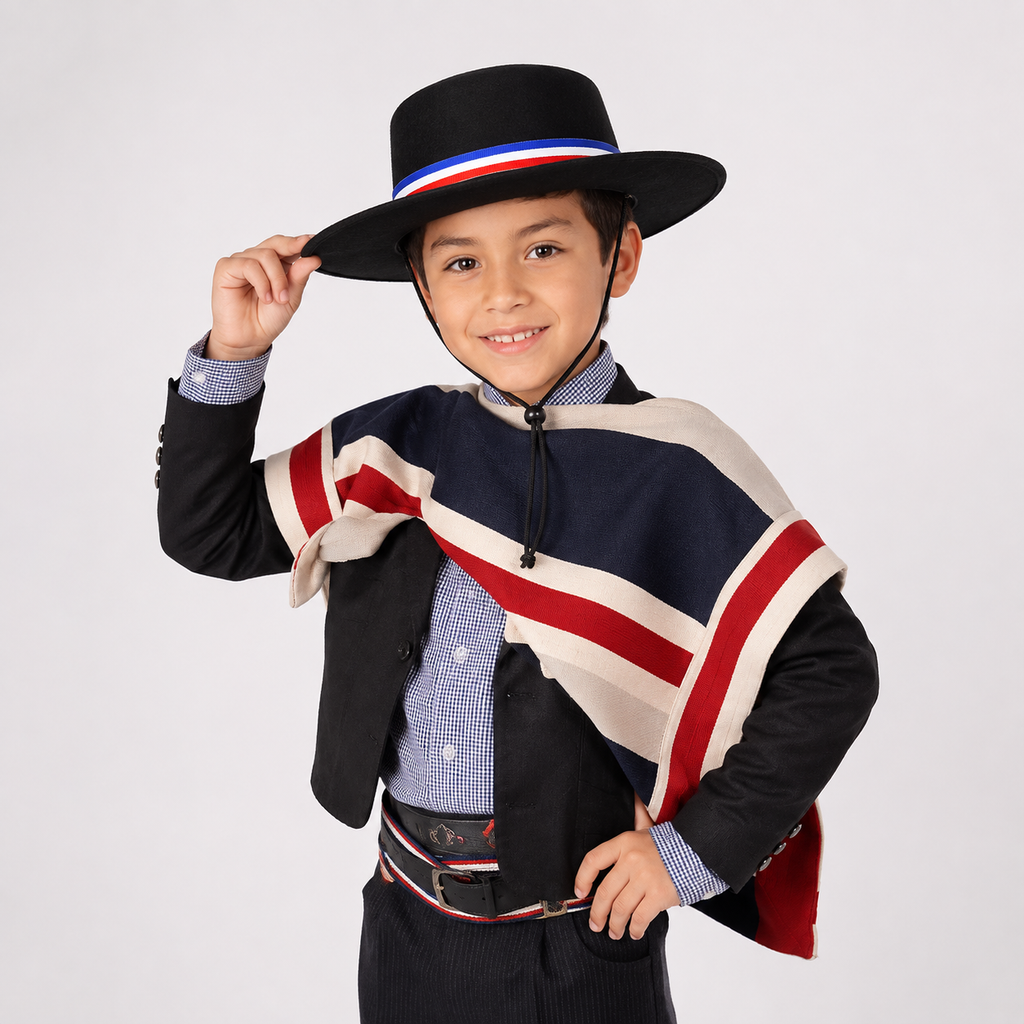 Sombrero Huaso Tradicional Infantil con Cordonera