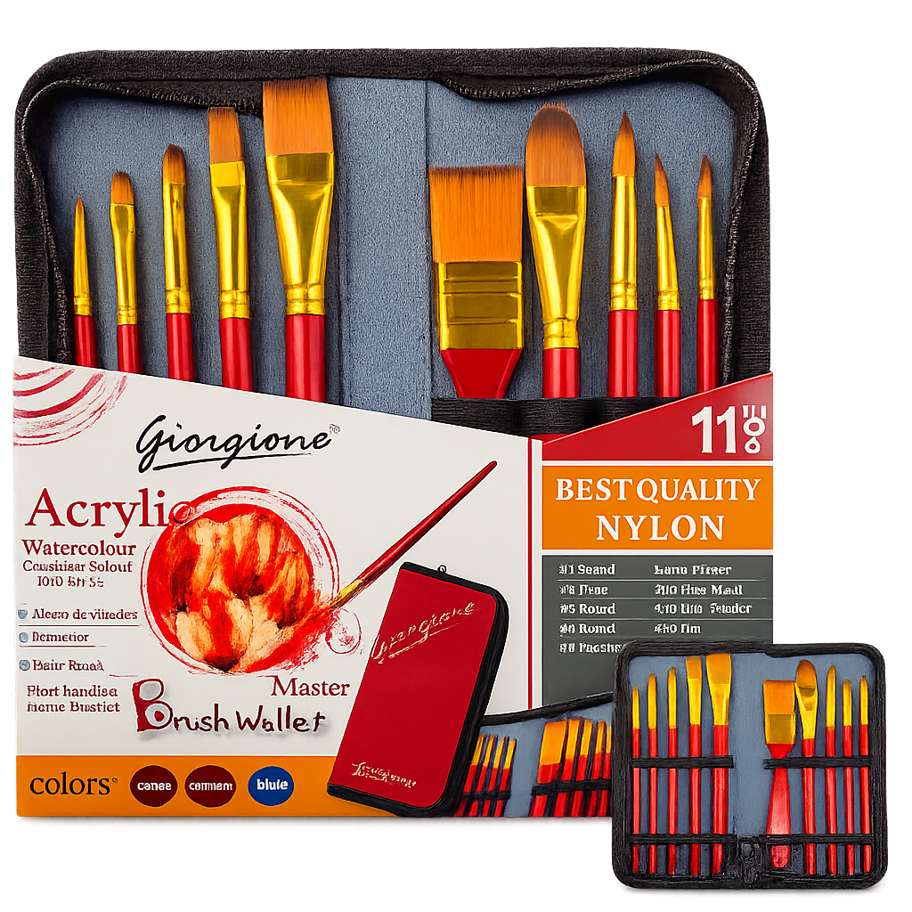 Set de pinceles Acrílicos con estuche