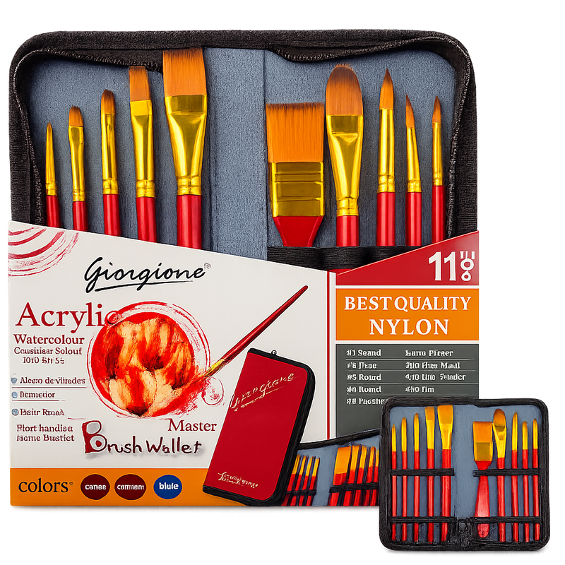 Set de pinceles Acrílicos con estuche
