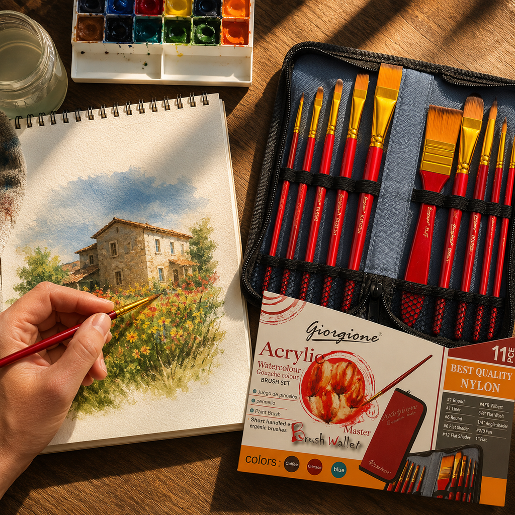 Set de pinceles Acrílicos con estuche