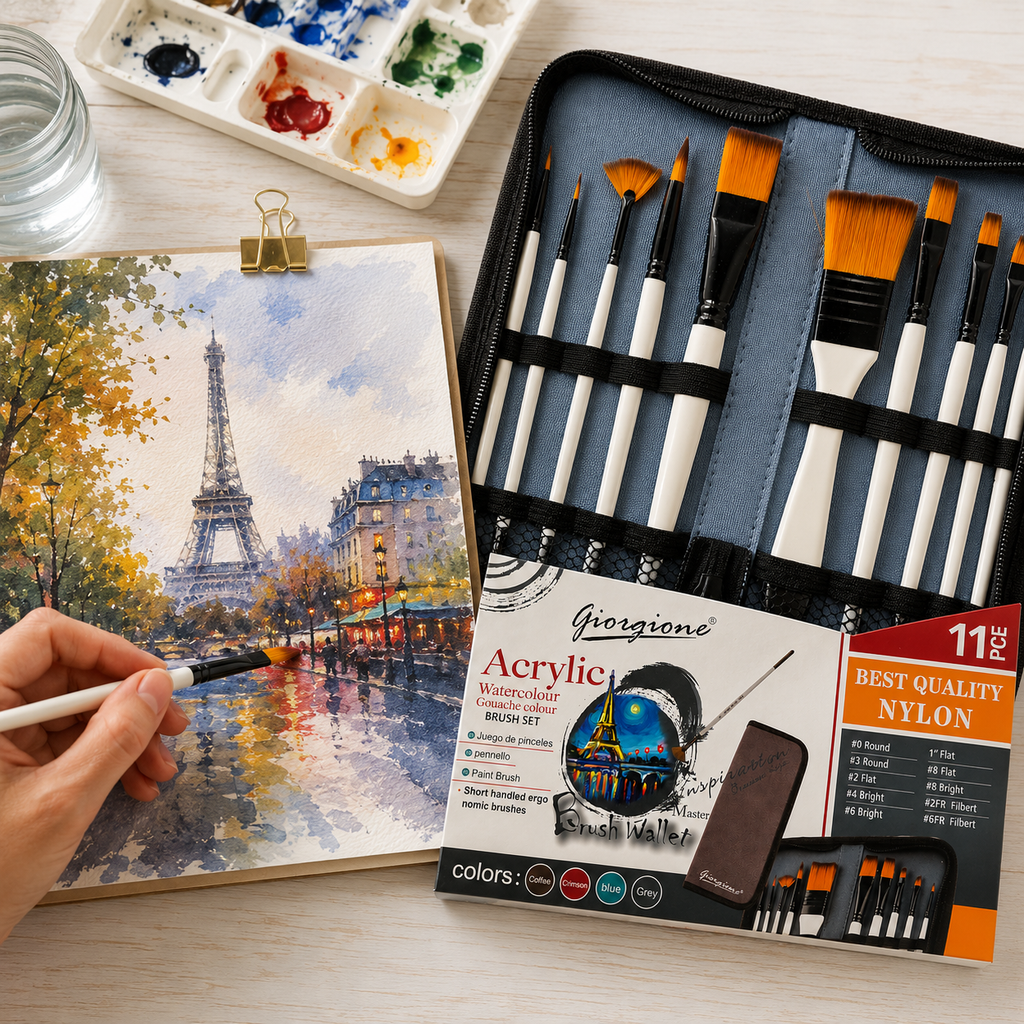 Set de pinceles Acrílicos con estuche
