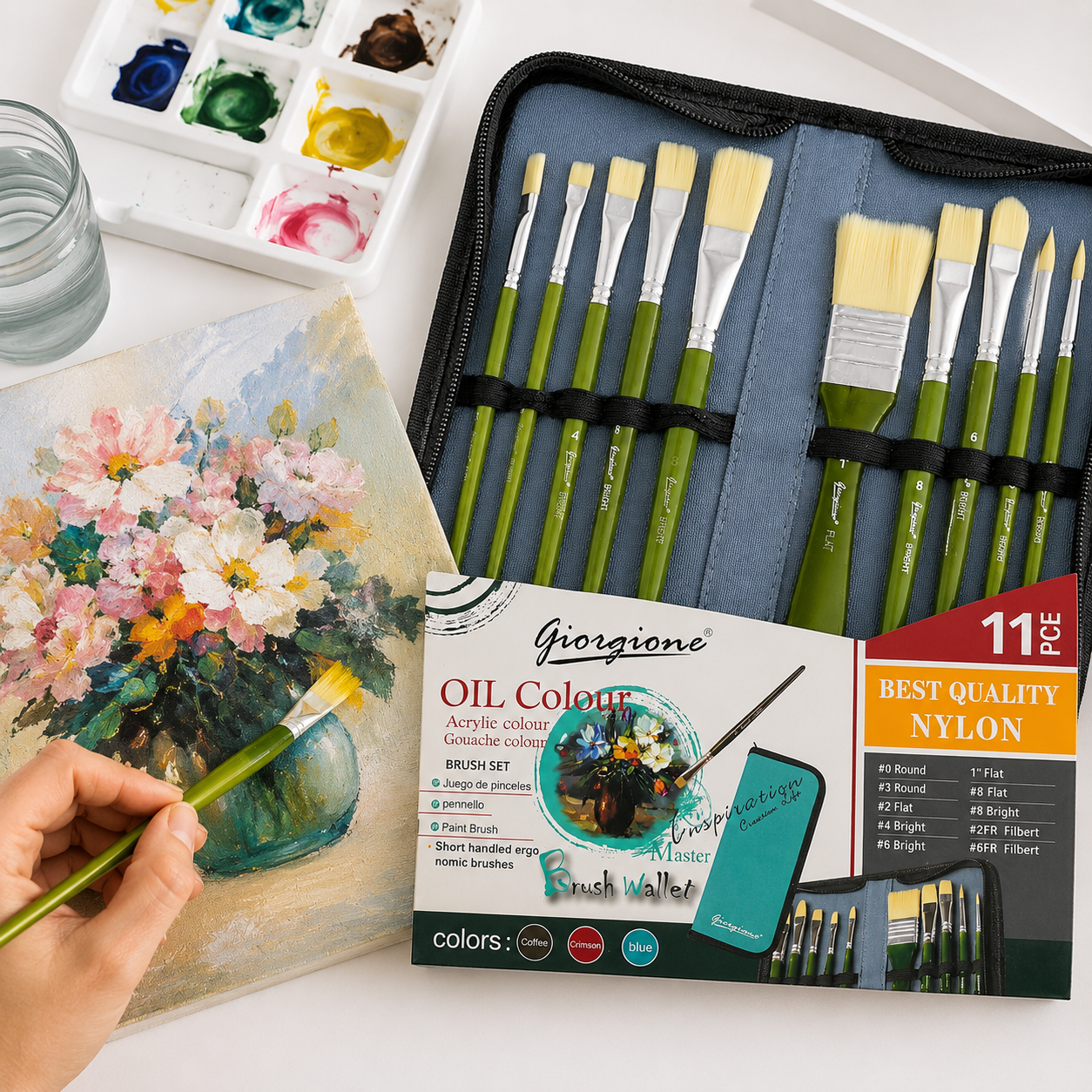 Set de pinceles Oleo con estuche