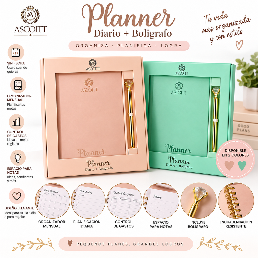 Planner Diario + Bolígrafo