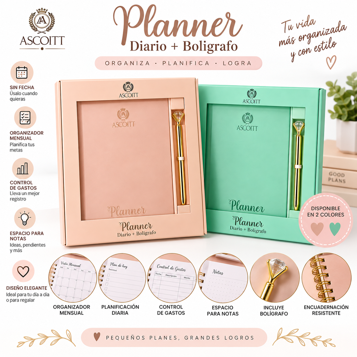 Planner Diario + Bolígrafo