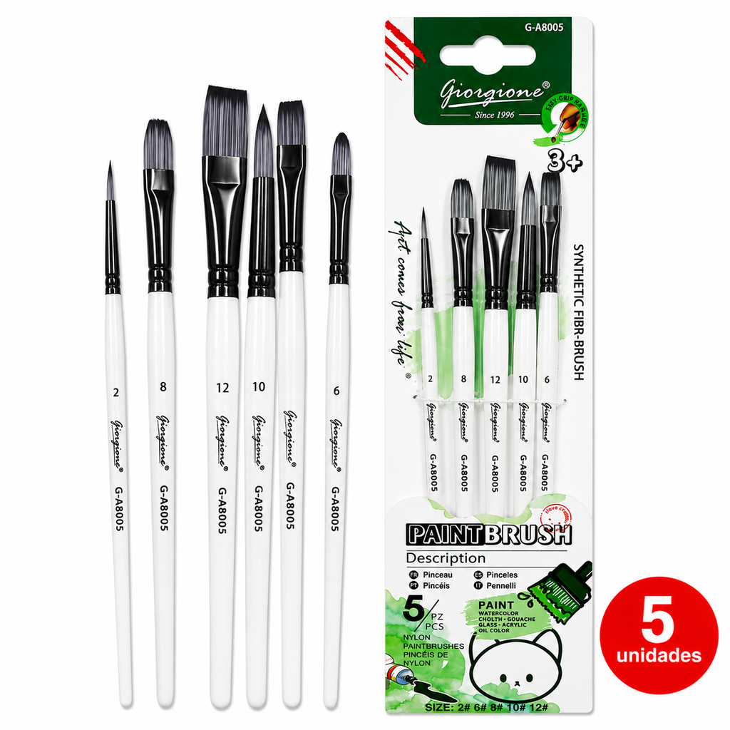Set 5 Pinceles Surtidos Sinteticos