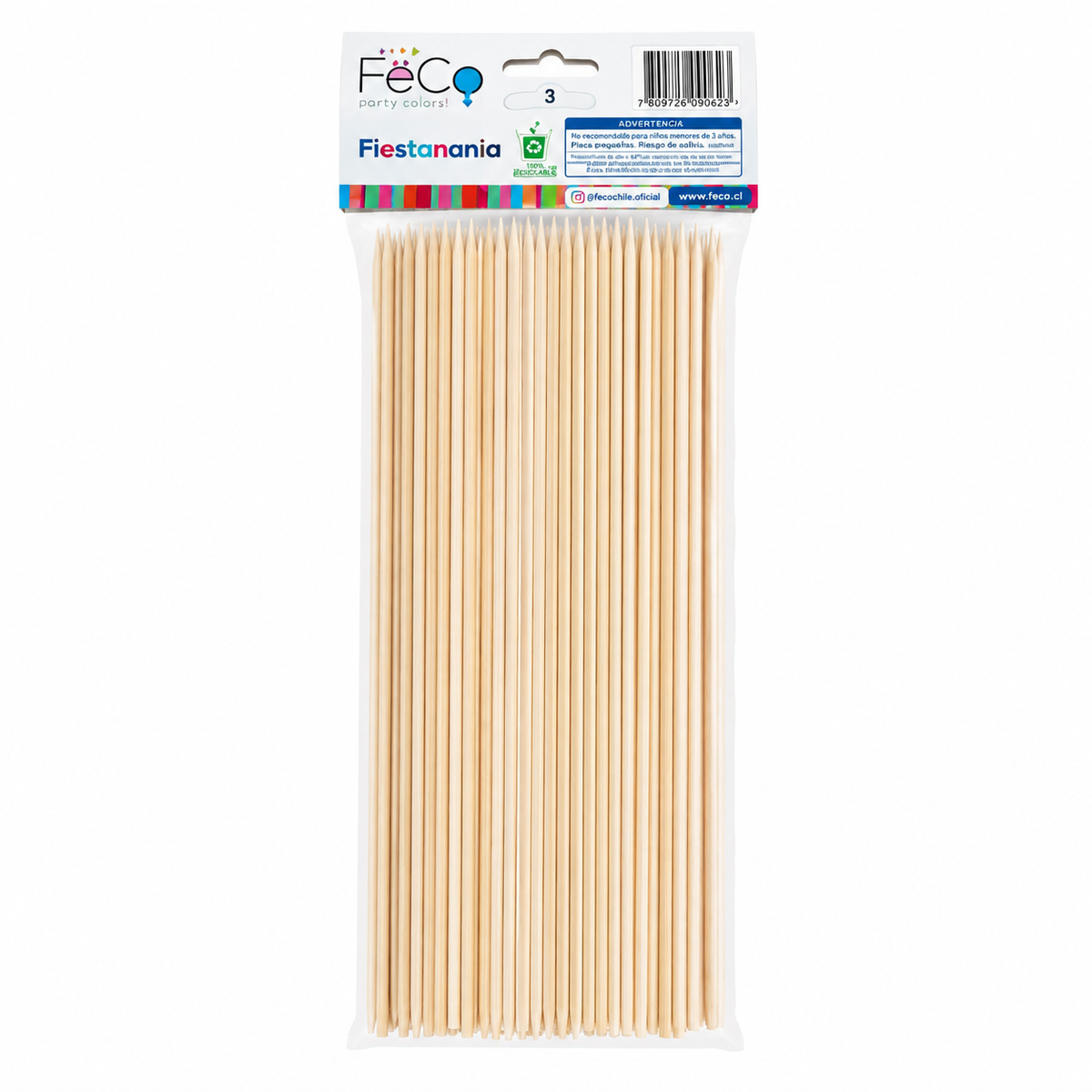 BROCHETAS DE MADERA 30CM X100 UNI