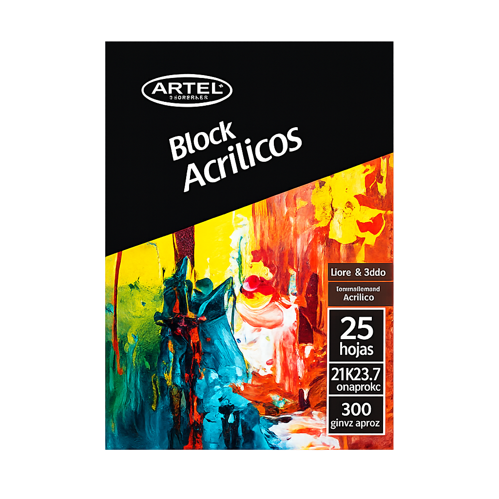 Block Pinturas Acrilicos 25 Hojas Artel.