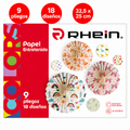 Carpeta Con Papel Entretenido Rhein 18 Diseños 9 Pliegos