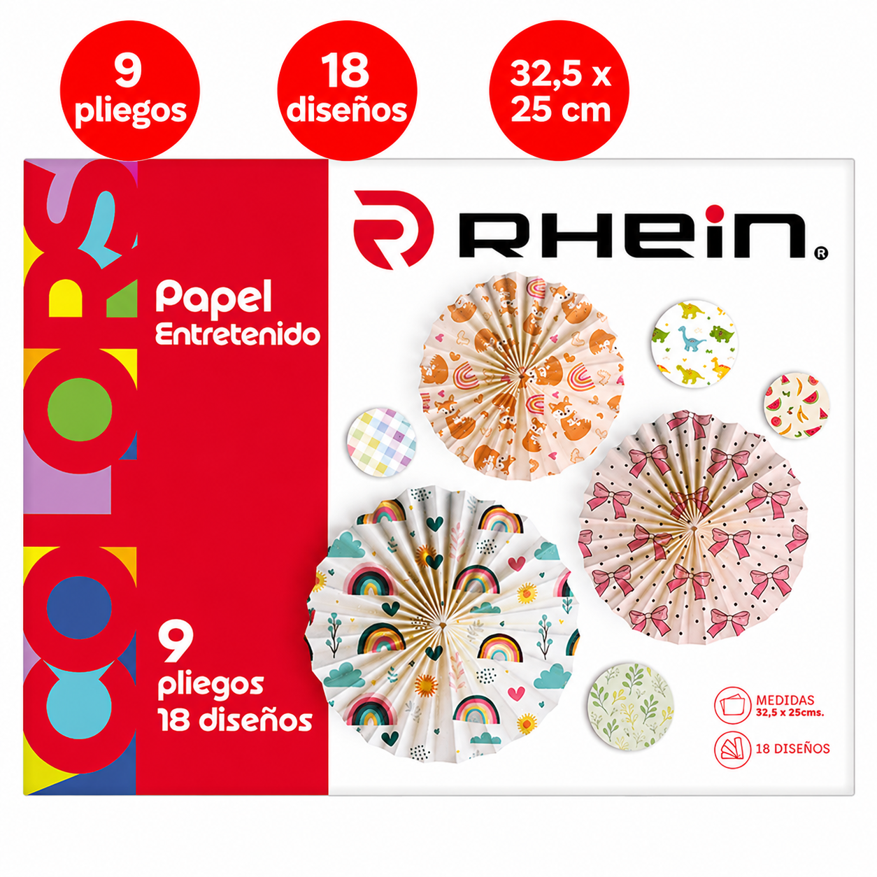 Carpeta Con Papel Entretenido Rhein 18 Diseños 9 Pliegos