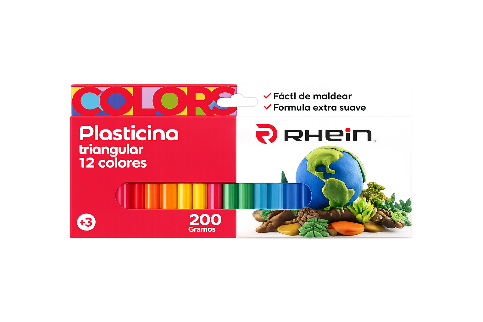 Plasticina Triangular 12colores Rhein