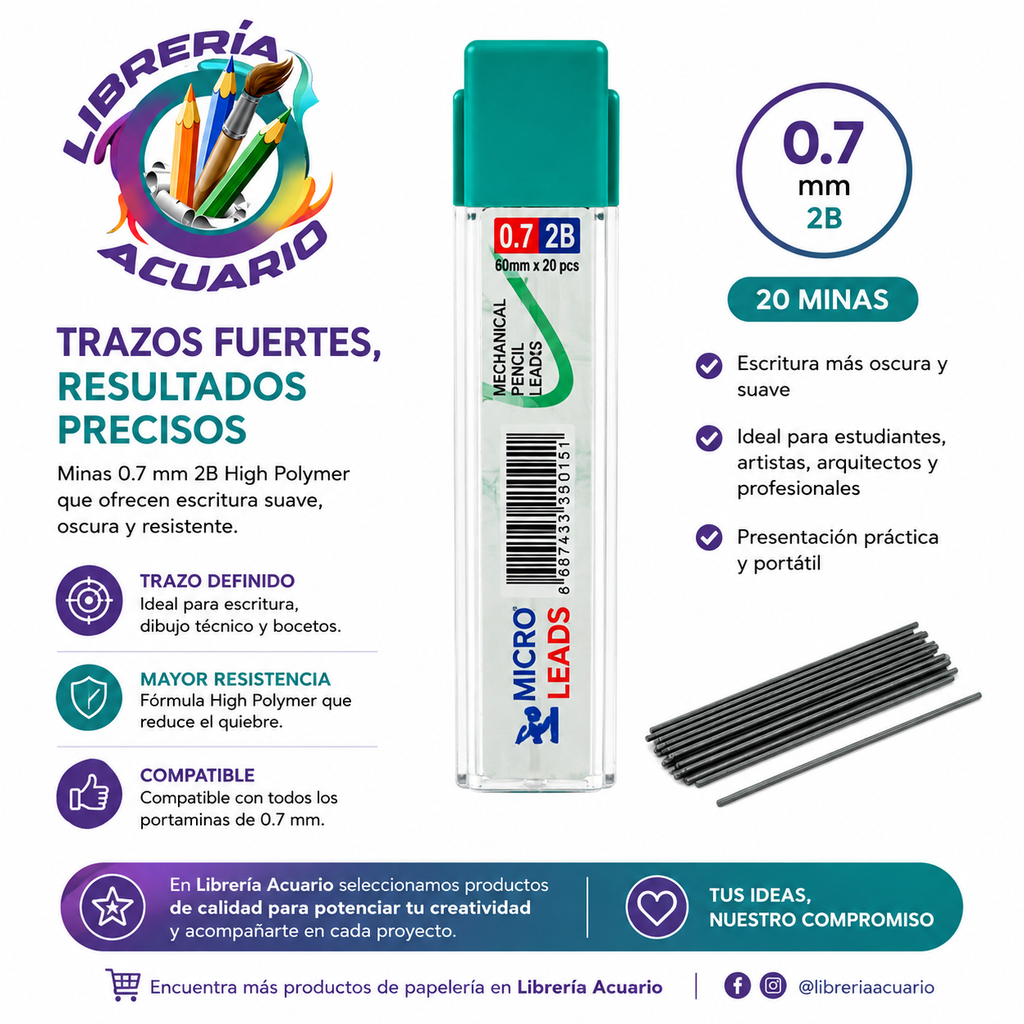 Mina 0.7 2B 24 Tubos