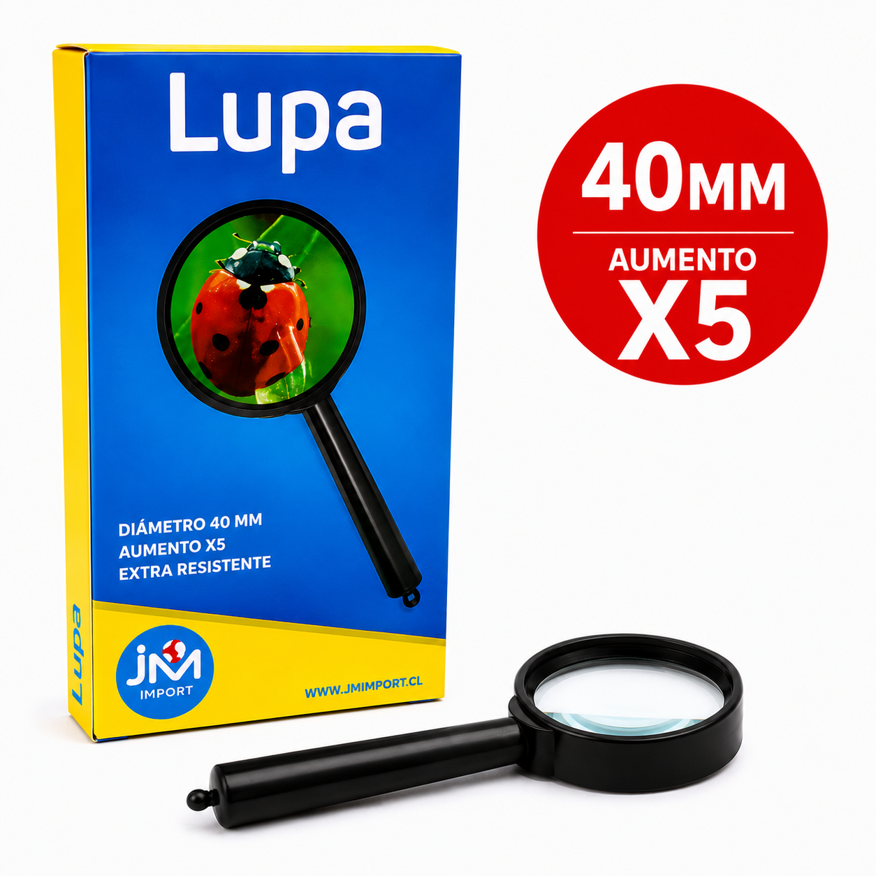 Lupa extra resistente 40mm 5x