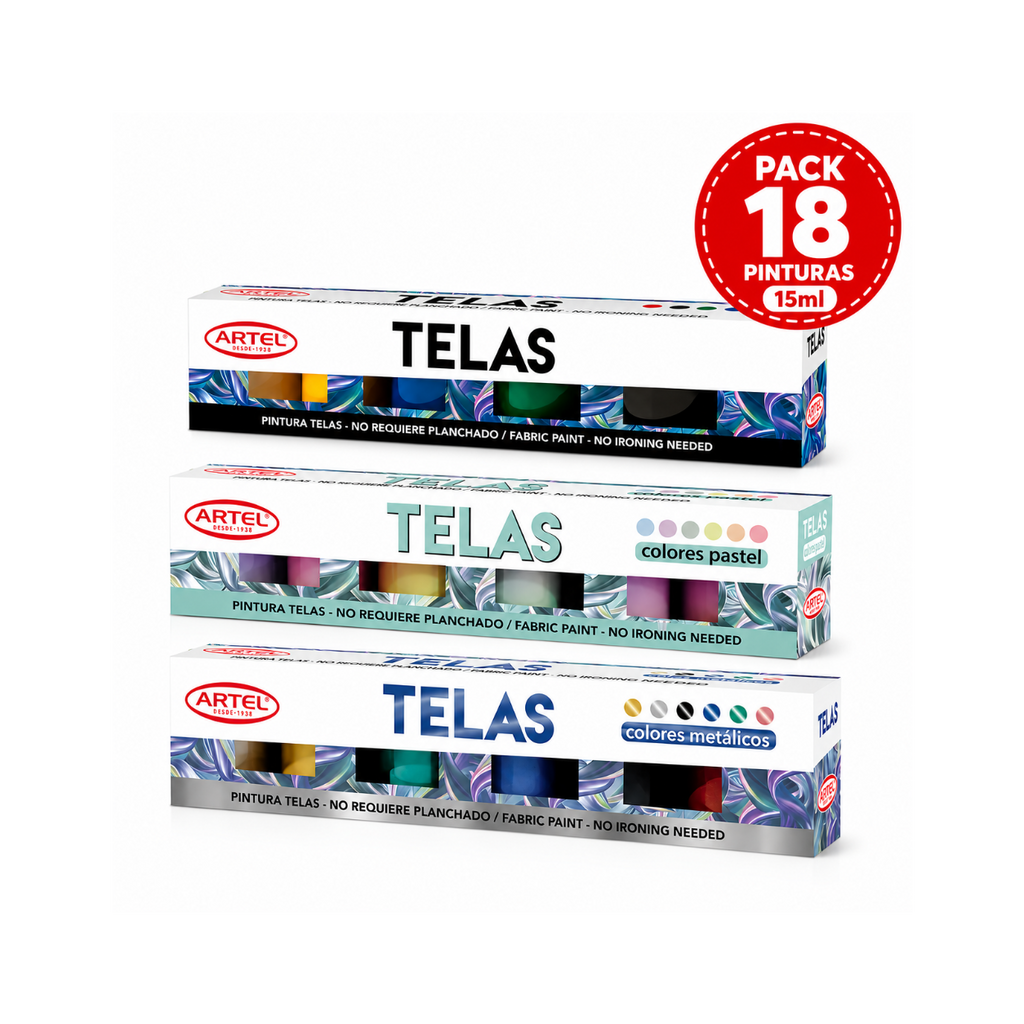 Pack Pintura de Tela 18 unidades