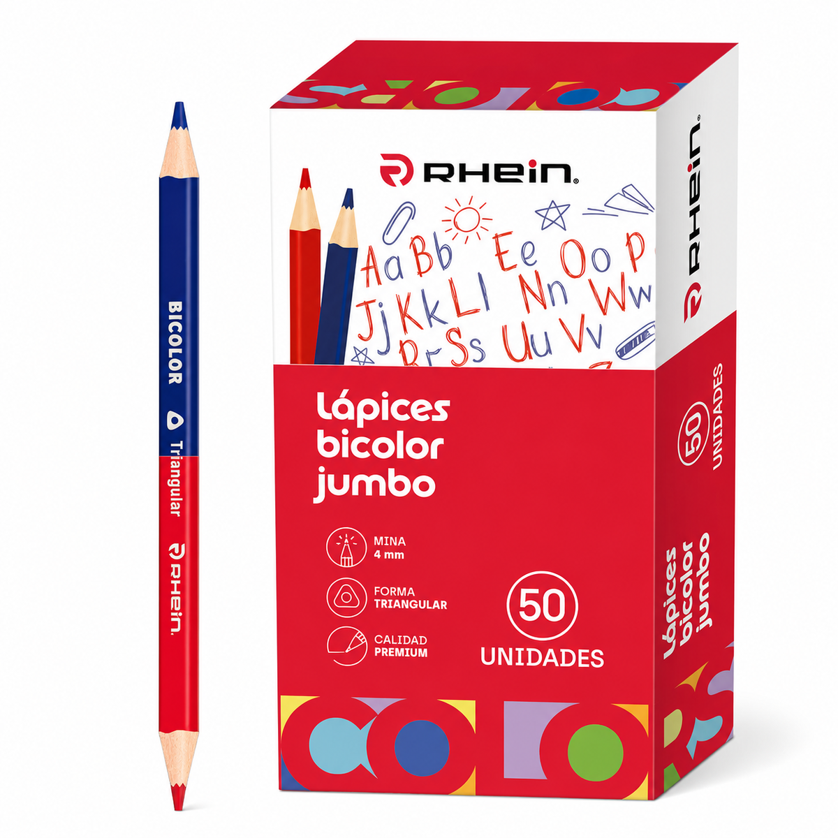 Lápices Bicolor Jumbo 50 Uni