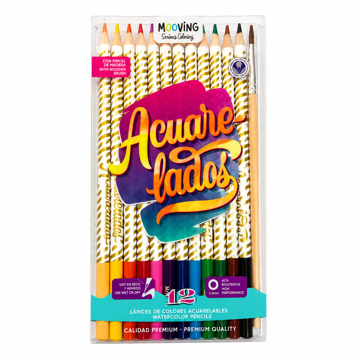 Lápiz Colores Acuarelados 12 Unidades