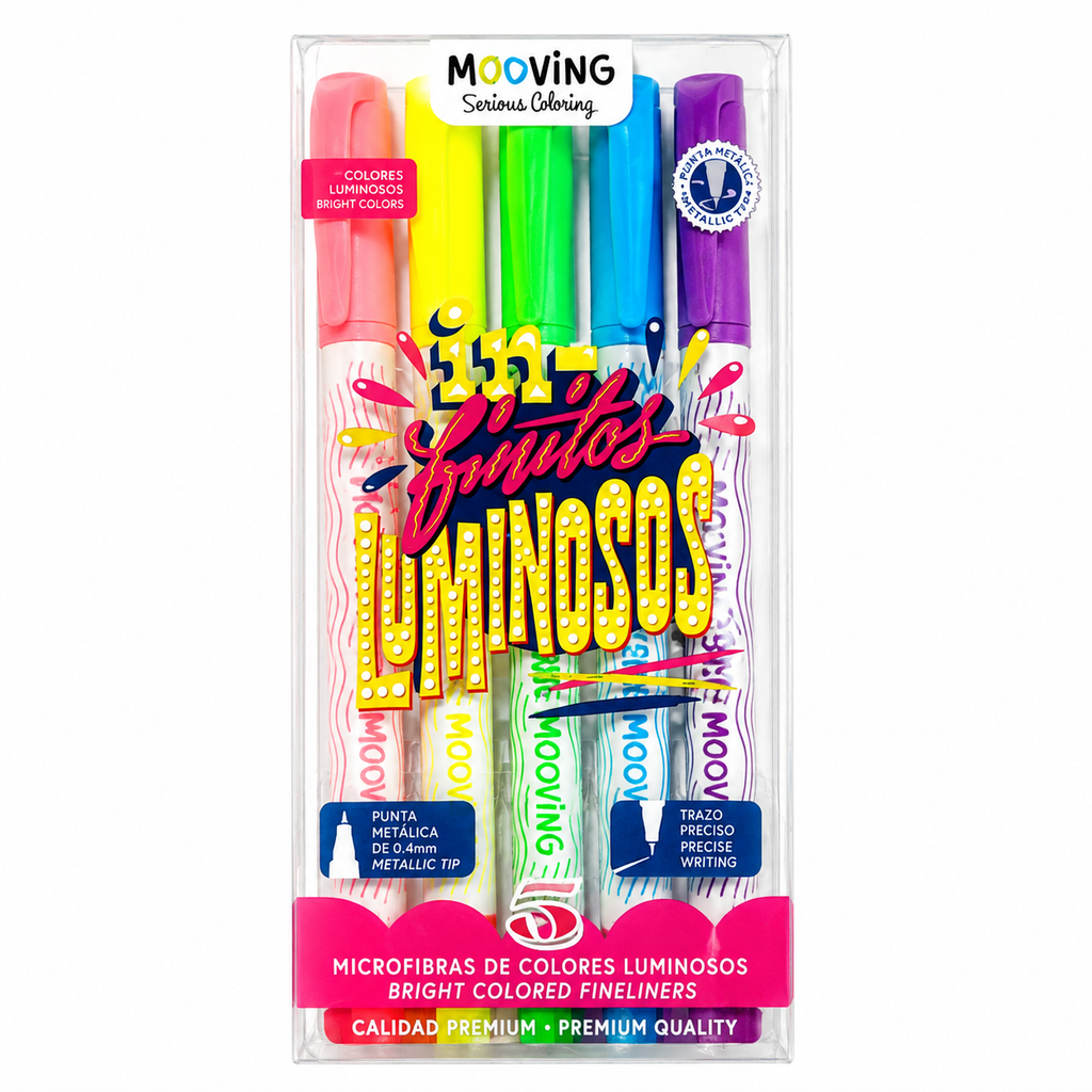 Microfibras De Colores Luminosos 5 Unidades