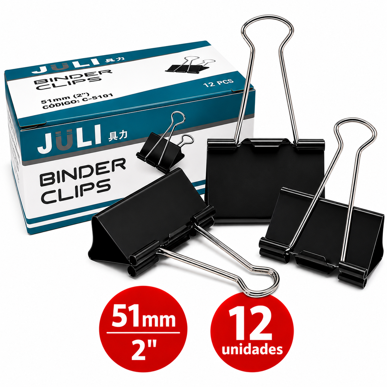 Doble Clips 51mm x12 unidades