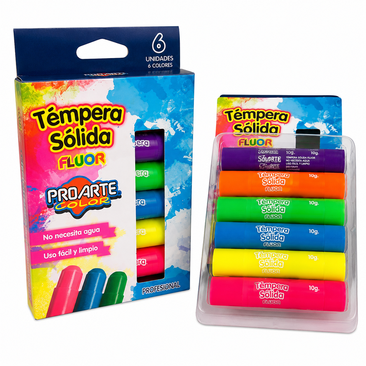 TEMPERA SOLIDA FLUOR  X6UNI, PROARTE