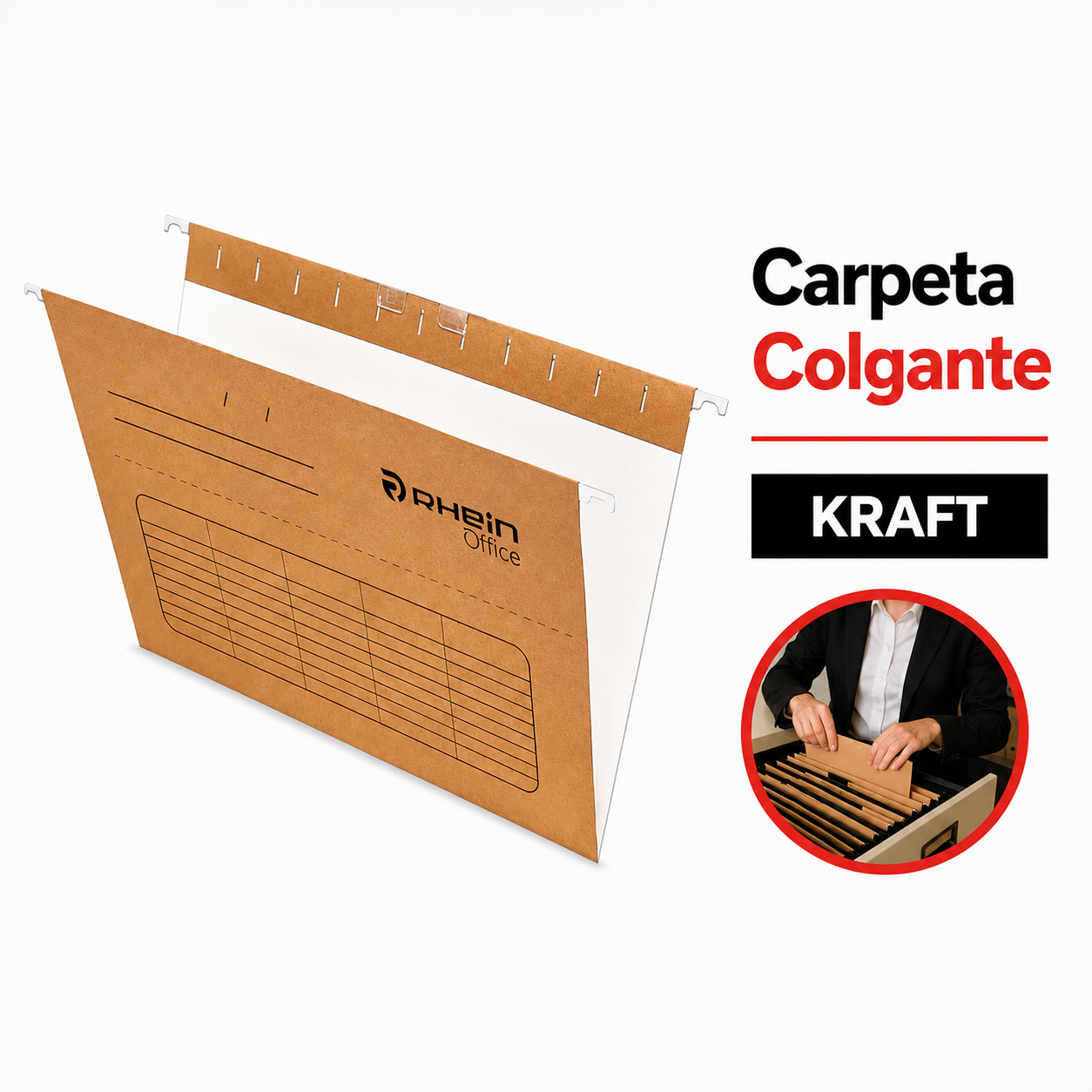 CARPETA COLGANTE FLEJE PLAST KRAFT STAND, RHEIN