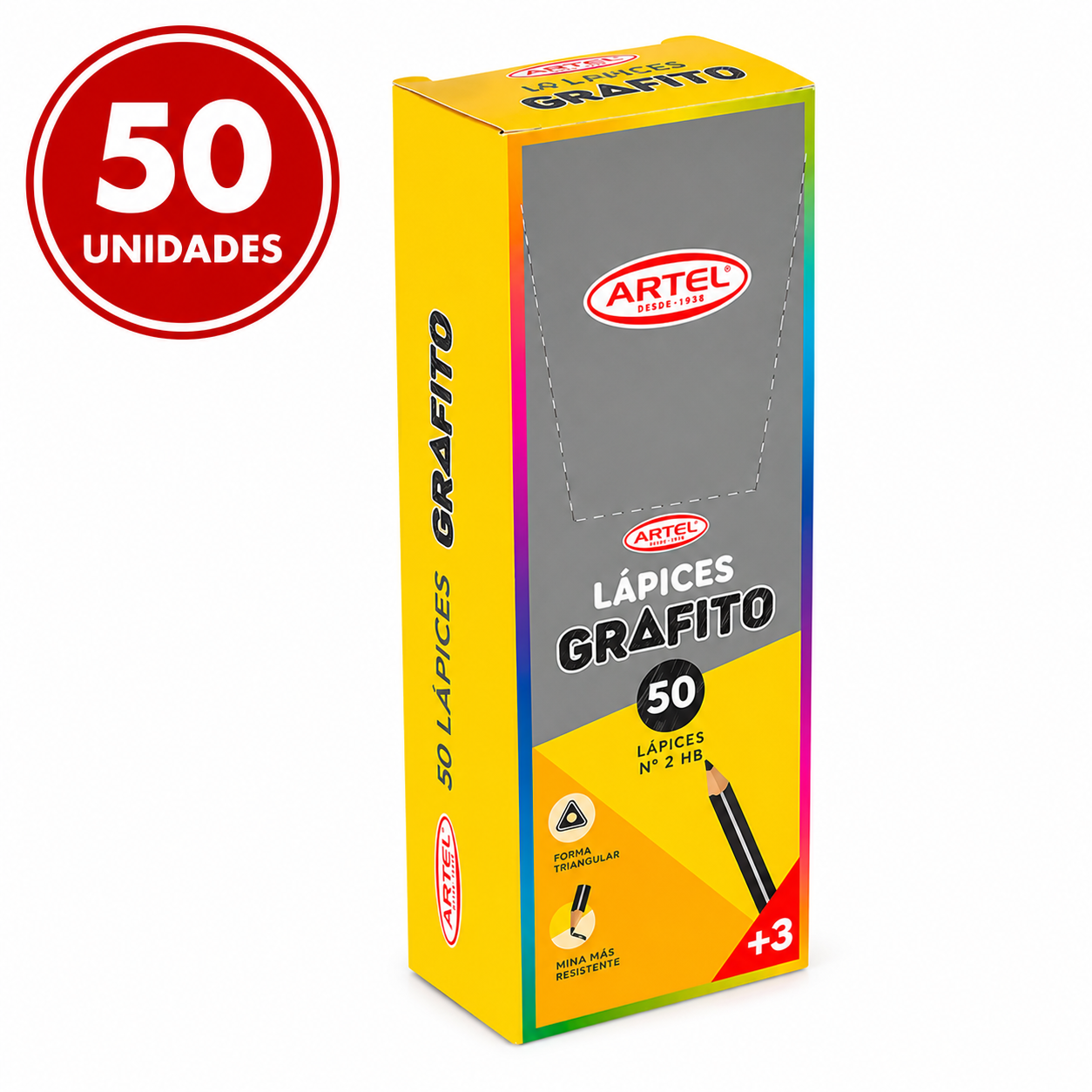 Lapiz grafito 50 unidades Artel