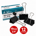 Doble Clips 19mm x12 unidades
