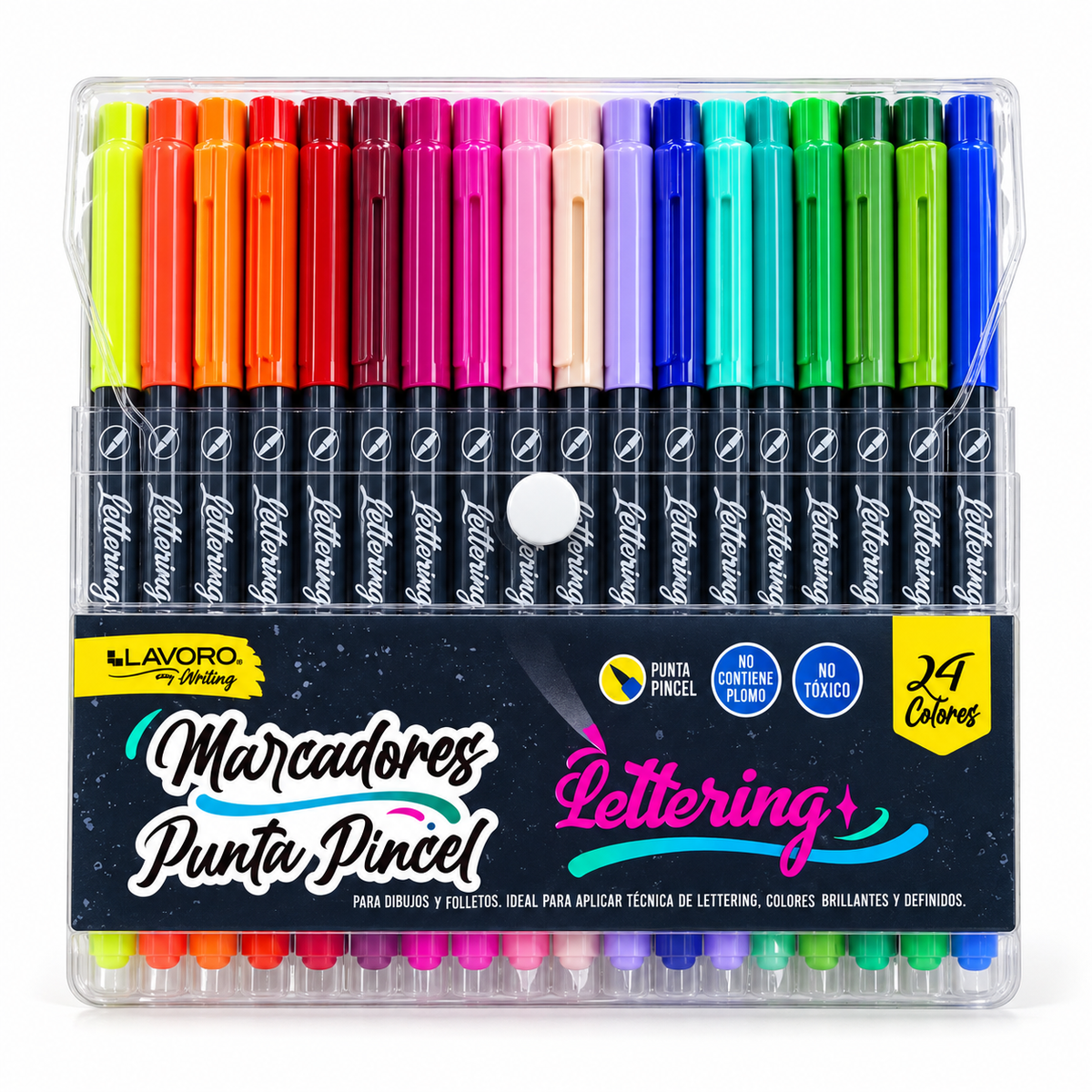 Marcadores Punta Pincel Lettering Lavoro 24 Colores