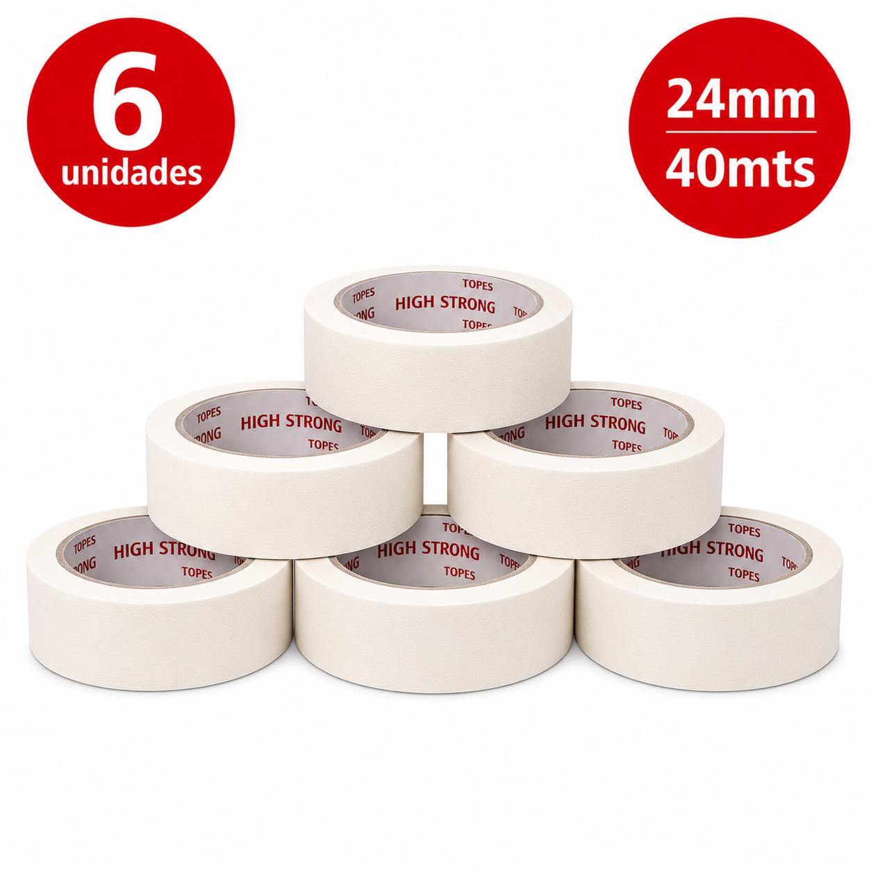 Masking tape 6 Unidades 24mm X 40MTS