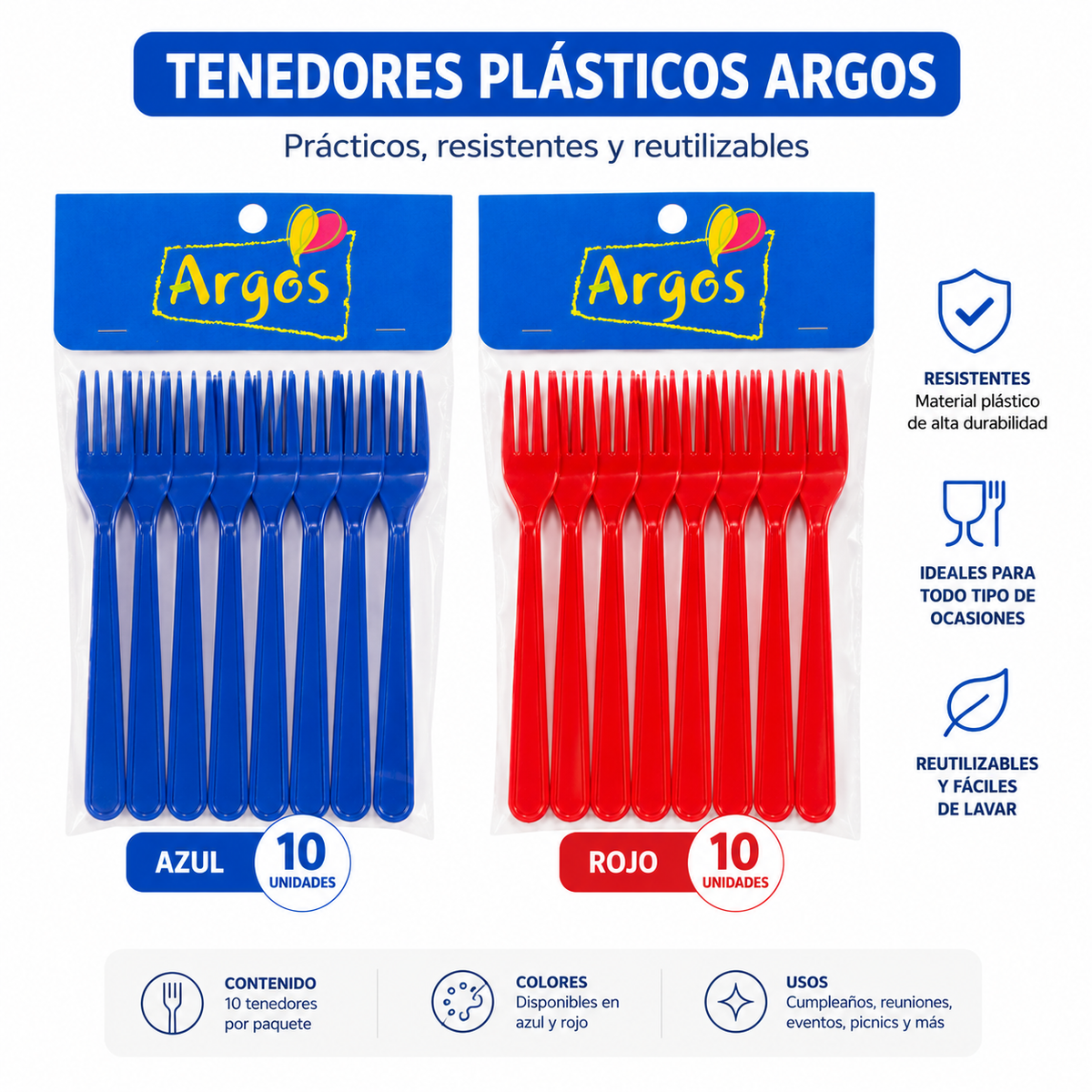 Tenedor Plastico X 10 Uni