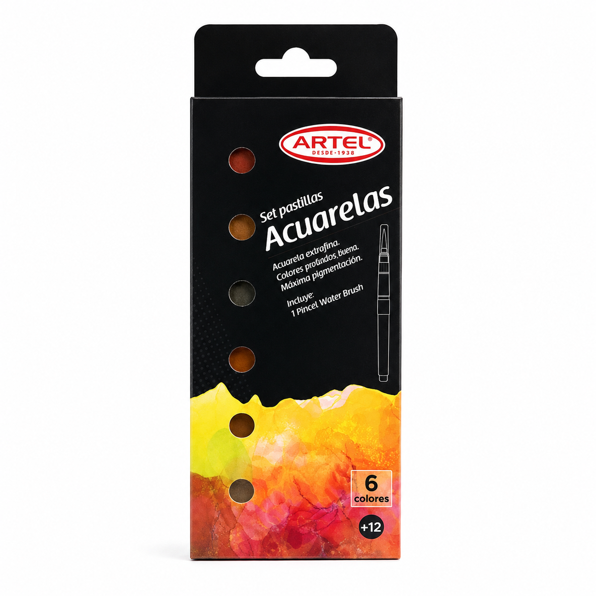 Set Pastillas Acuarelas 6 Colores Artel