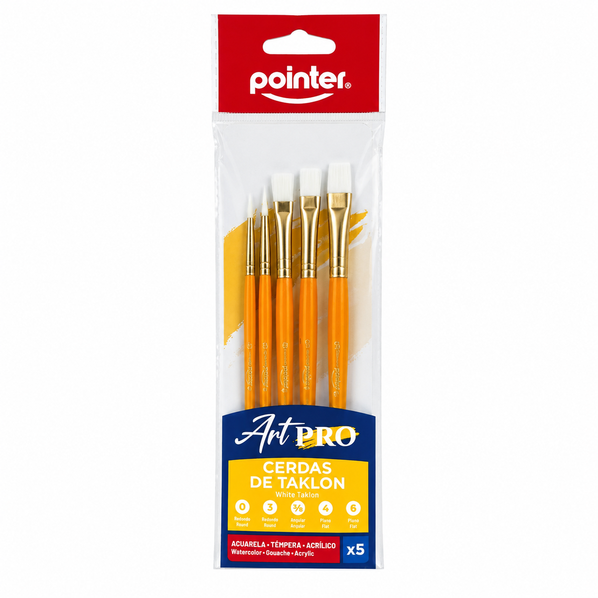 SET PINCEL CERDAS DE TAKLON 0-3-6-4-3/8 - 5 UNI