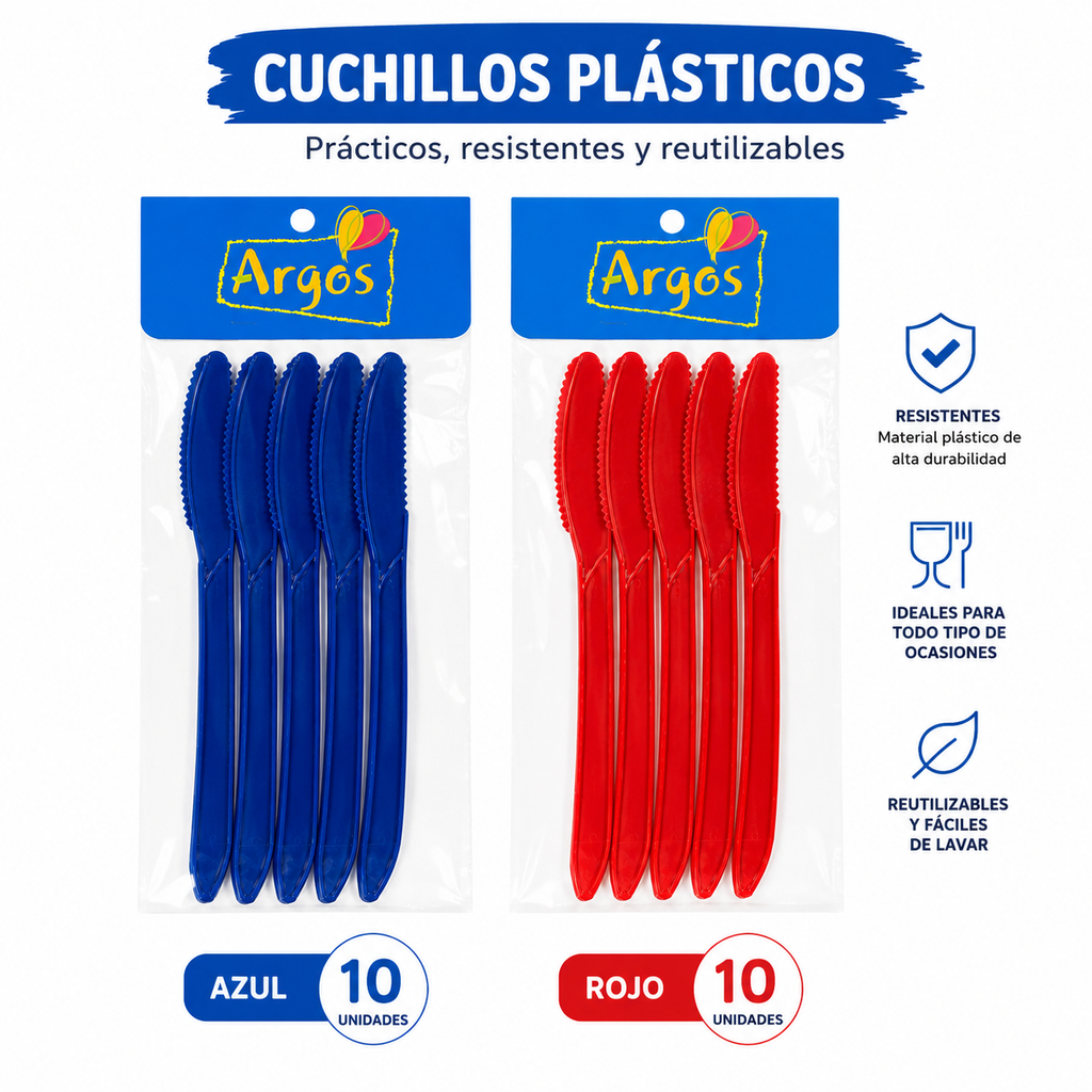 Cuchillo Plastico X 10 Uni