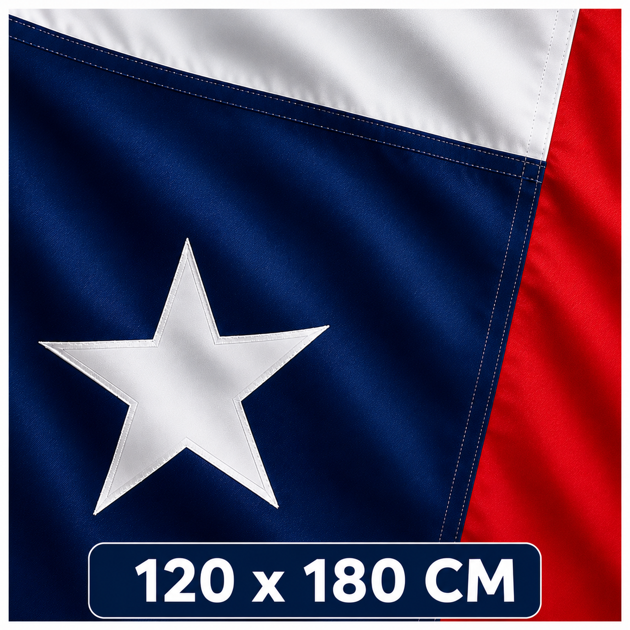 Bandera Chilena 120x180 Estrella Bordada