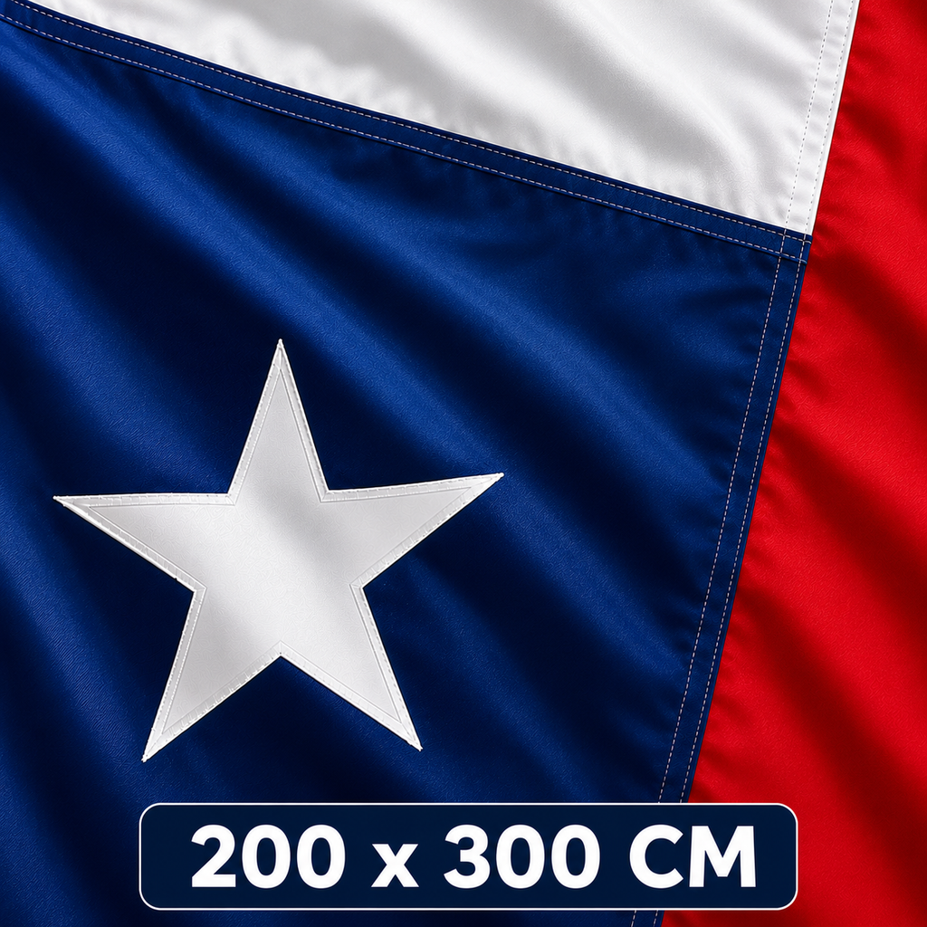 Bnadera Chilena 200x300 Estrella Bordada