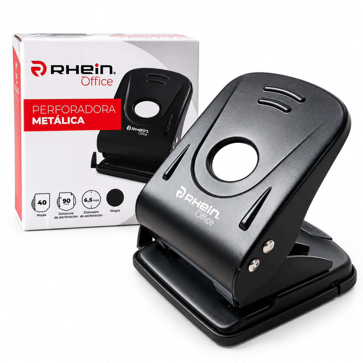 Perforadora Grande Metálica Rhein 40 Hojas