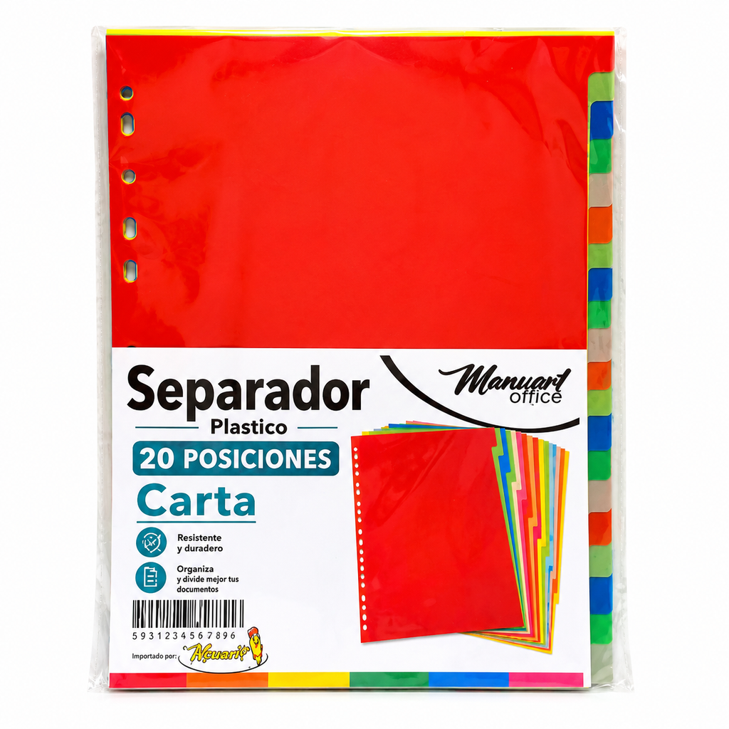 Separador Carta 20 Posiciones Vinilico Manuart Office