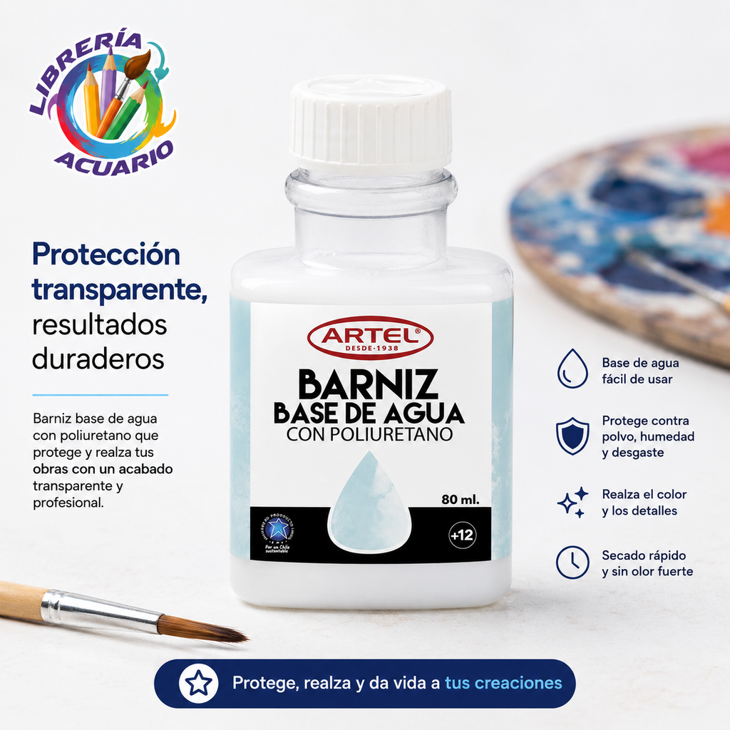 BARNIZ BASE DE AGUA ARTEL 80ML