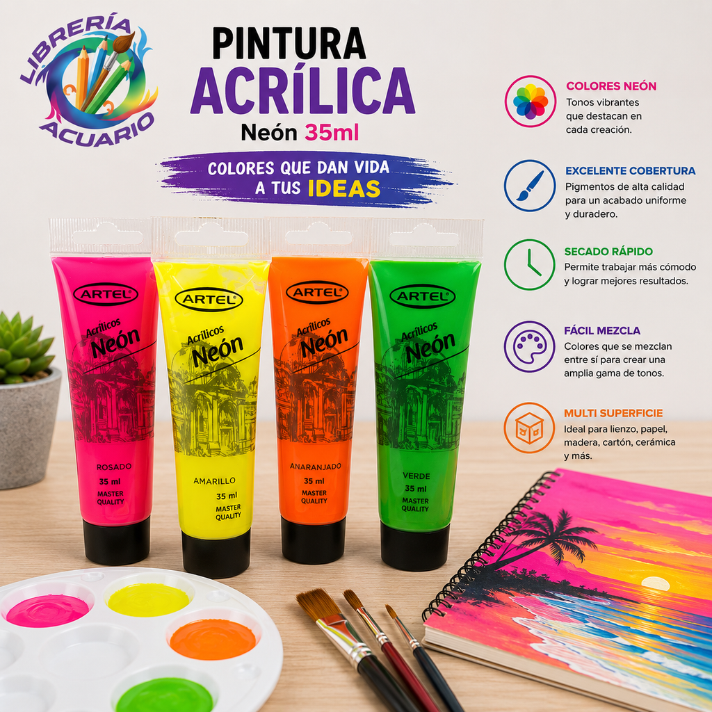Pintura Acrílica Neon Artel 35ml