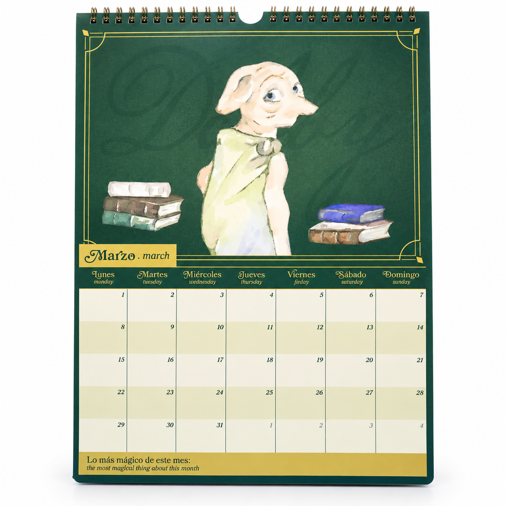 Calendario Mensual 2027 Harry Potter 30x40