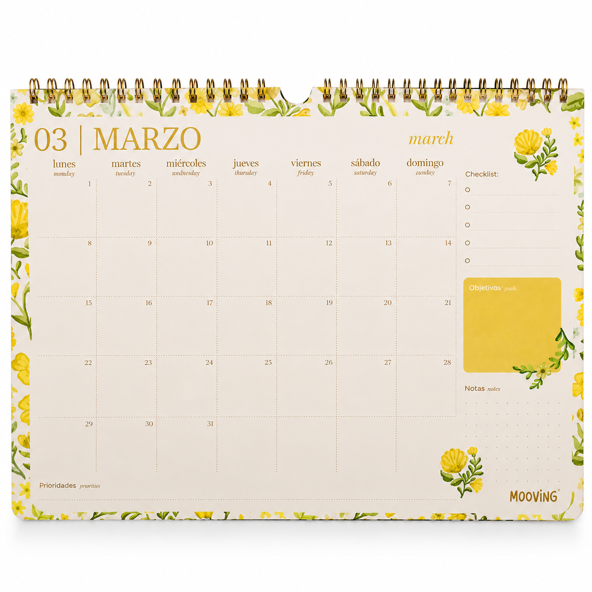 Calendario Mensual 2027 35x25 LIBERTY