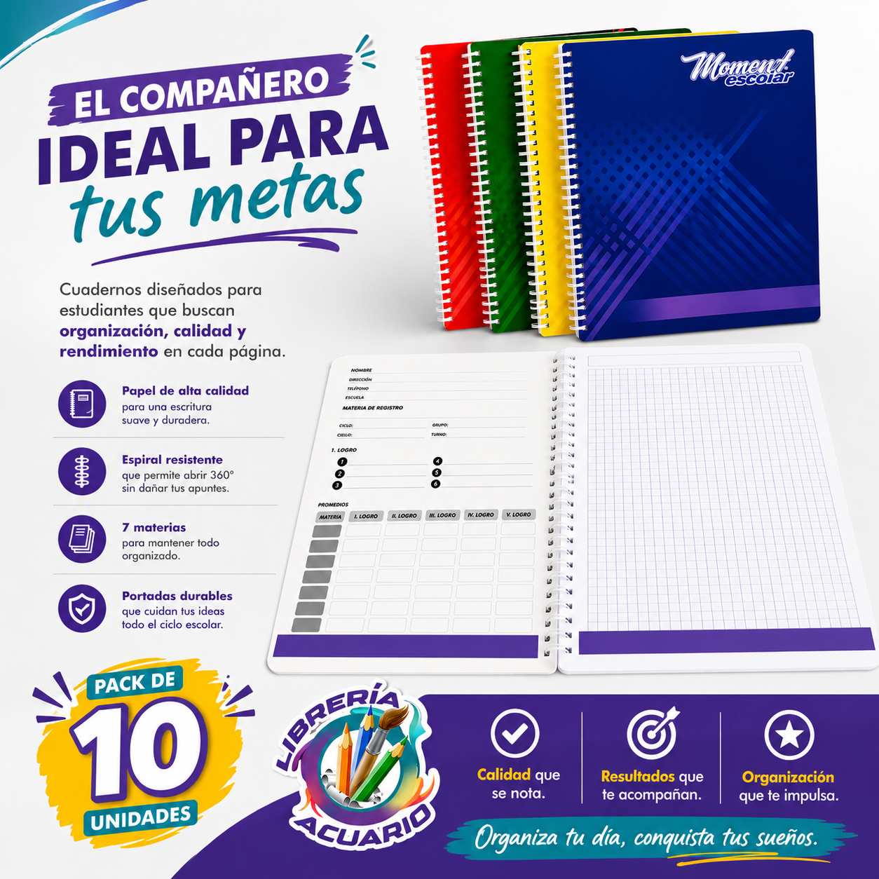 Cuadernos Universitario Tapa Dura 100hojas x10 unidades