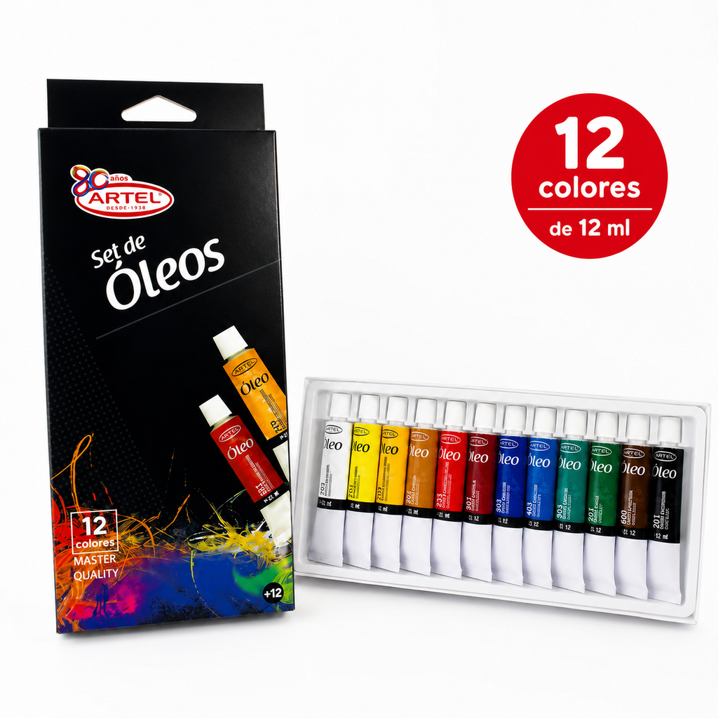 SET DE OLEOS 12 COLORES ARTEL