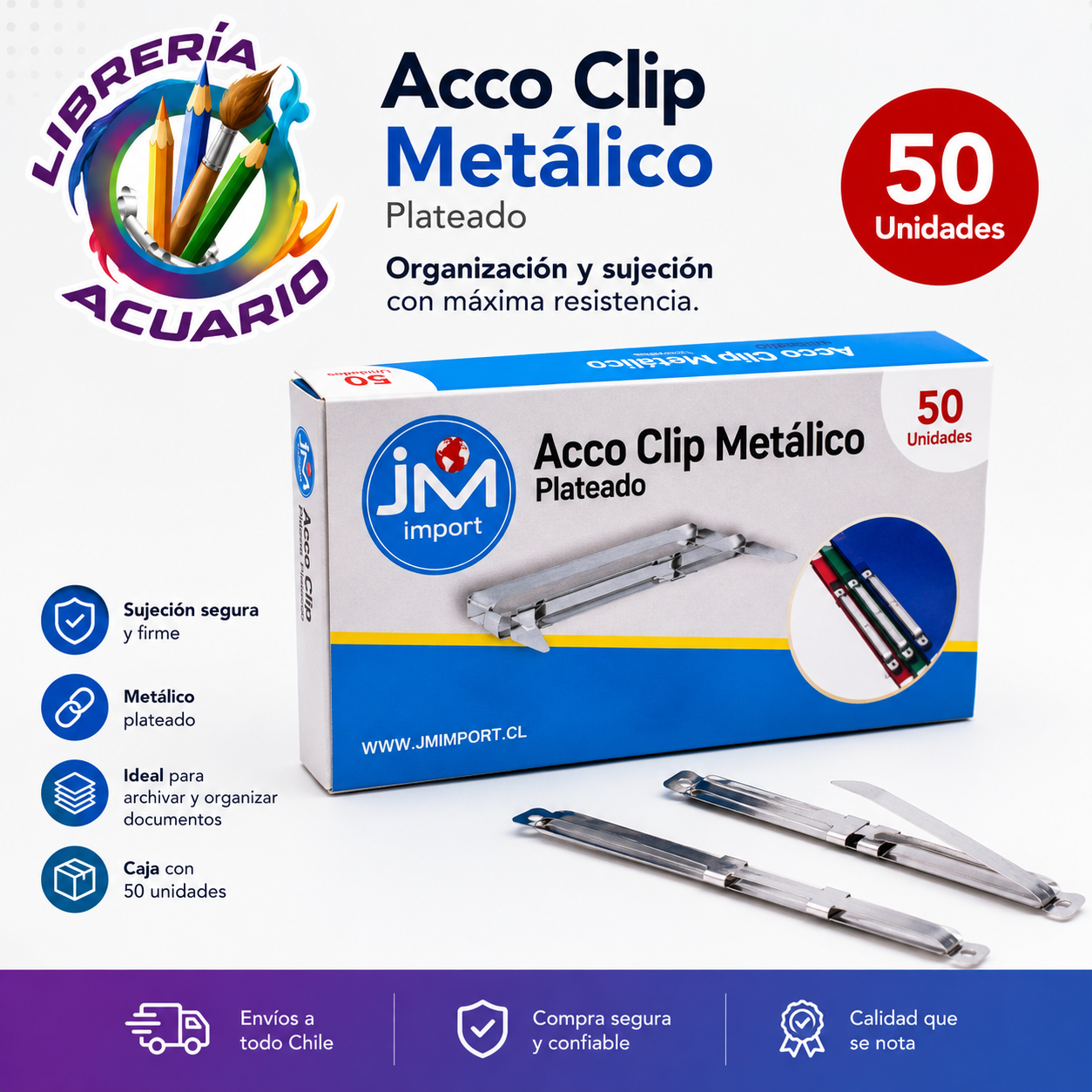 ACCO CLIPS METALICO X50 UNI, JM