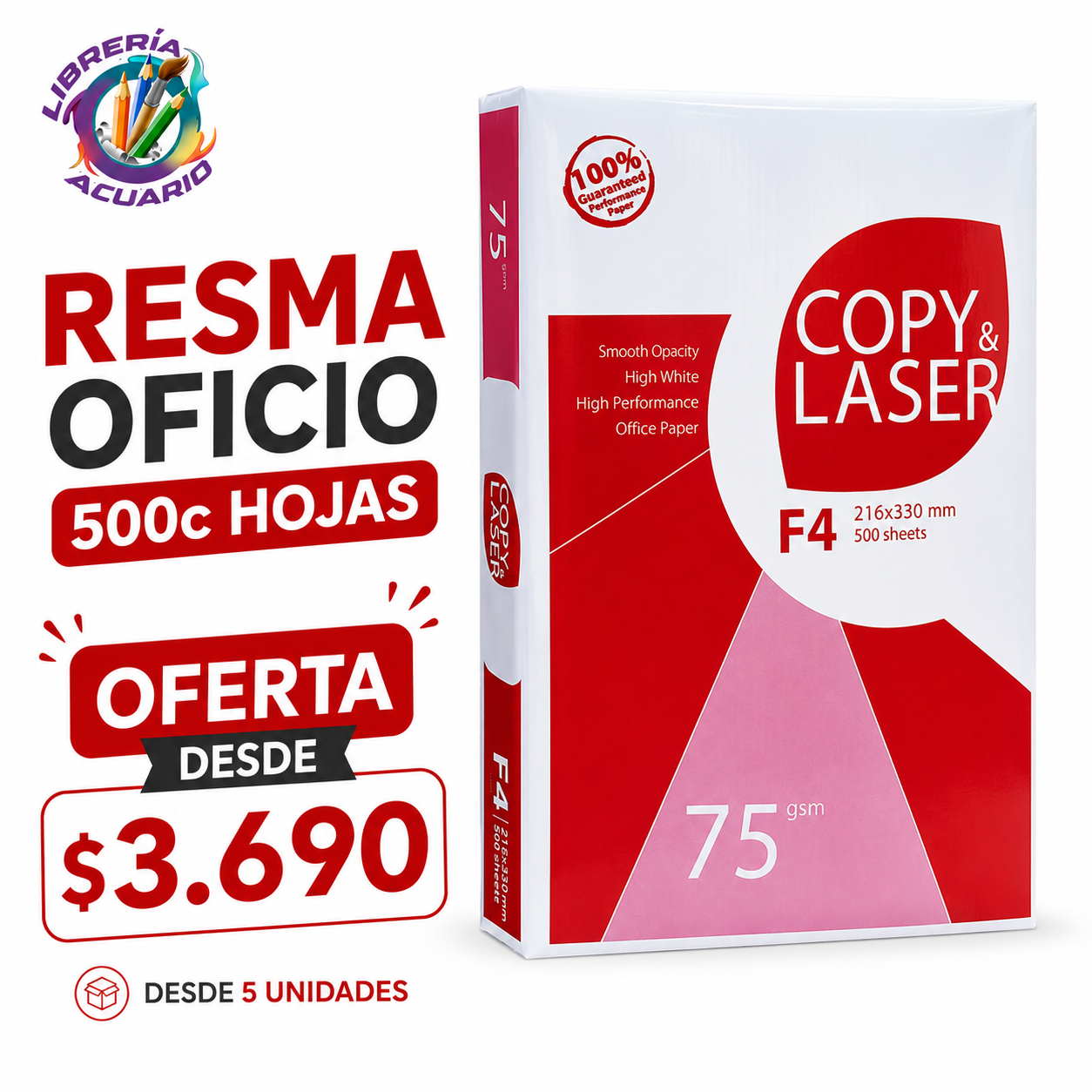 Resma Oficio 500 Hojas 75G