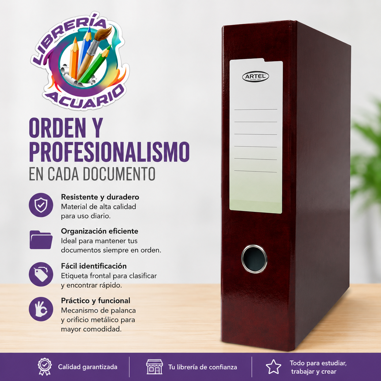 Archivador Tradicional Ancho Carta Artel