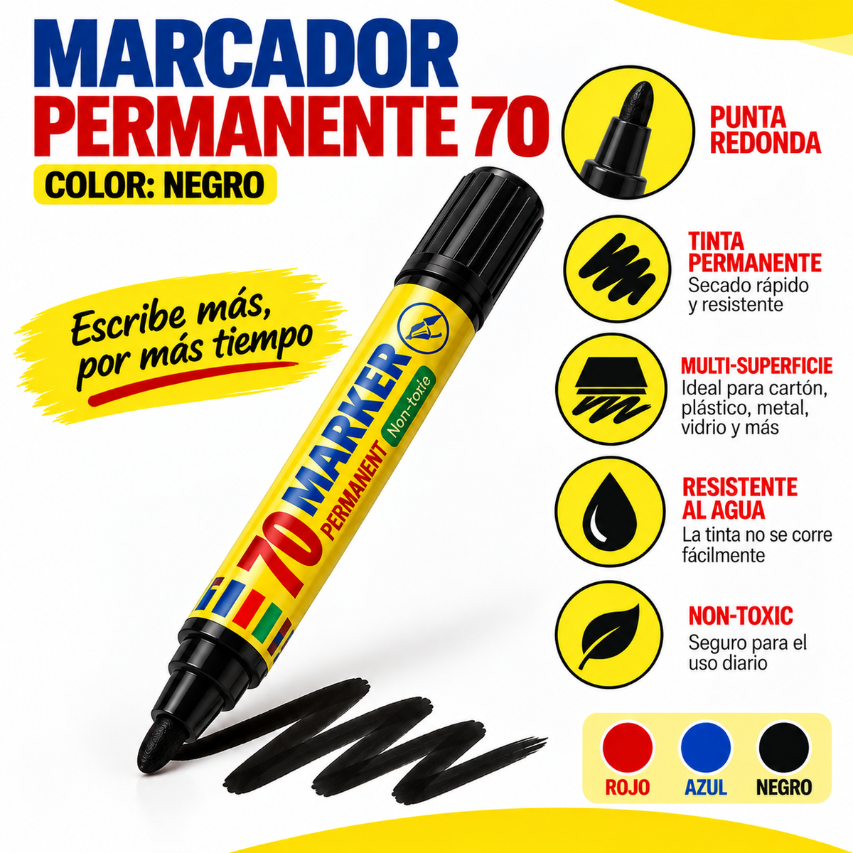 MARCADOR PERMANENTE PUNTA REDONDA 70  XUni